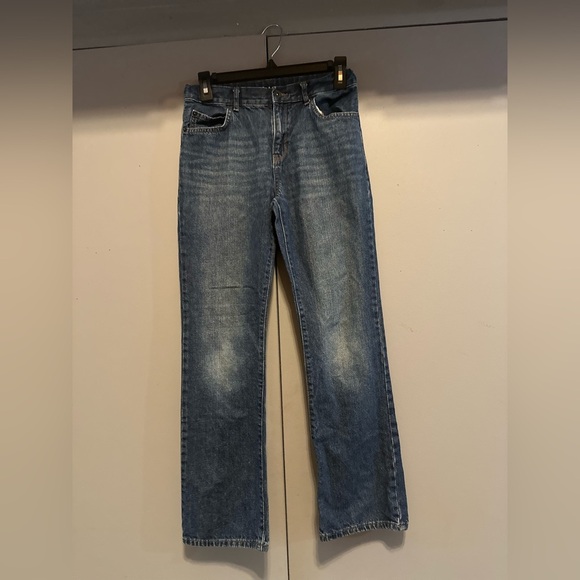 The Children's Place -  Girl’s Blue Straight Jeans with Natural Fading (Size 14) - Picture 1 of 9